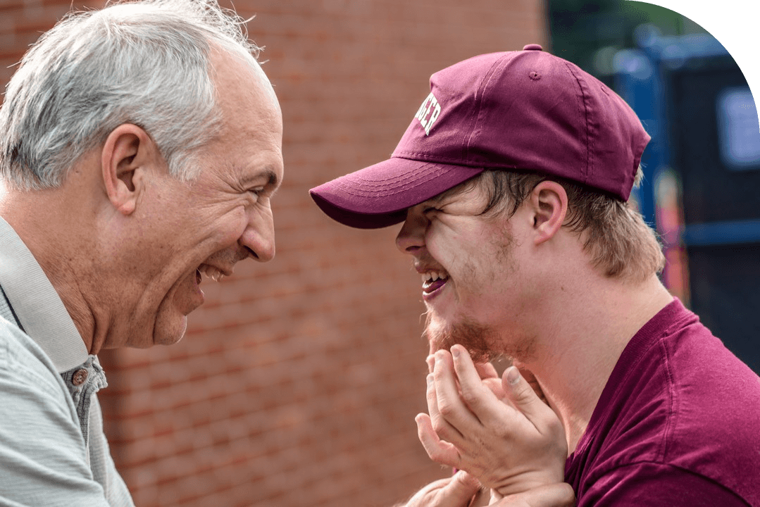 Professional carer with elderly client